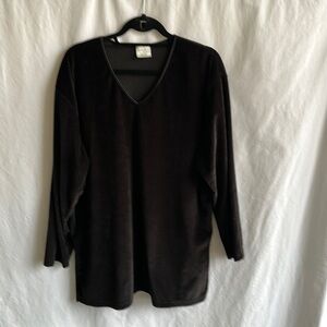 French Laundry black ribbed tunic, size L
